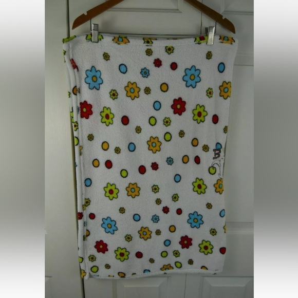 Northpoint Alligator Baby Blanket White Green Orange Flowers Polka Dots Circles - Picture 4 of 6